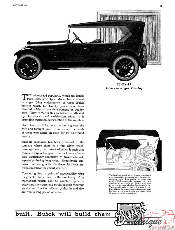 1922 Buick Prestige Brochure Page 1